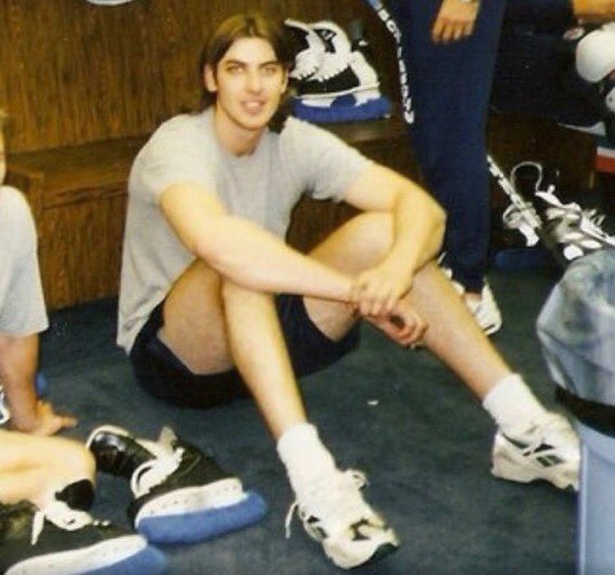 Thanks to  @oocbruins for this lovely comparison... it’s not so much a glow up as it is a ~swole up~ ahfkglslPeek the flow. Hes a baby!!! Wearing *those* sneakers too... iconic