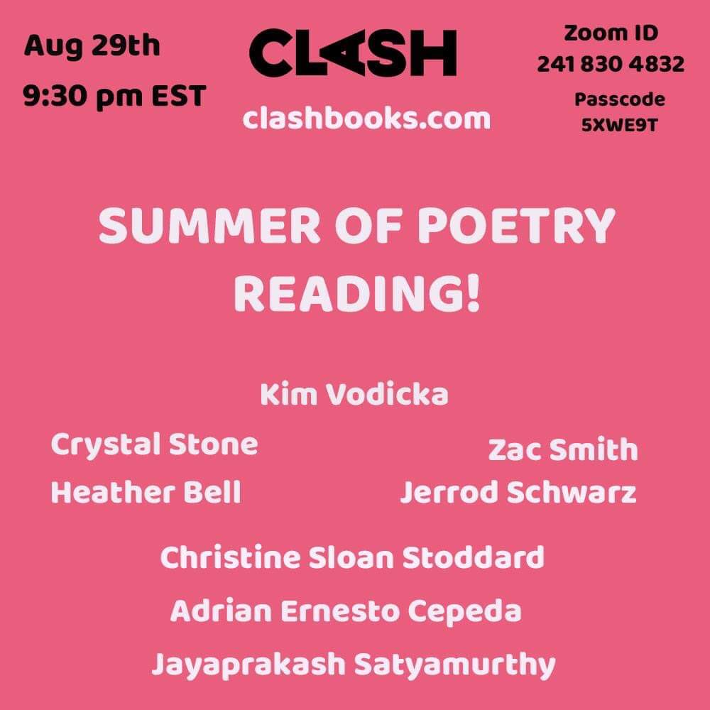 CLASHBooks's tweet photo. Tune Saturday the 29th for some rad poetry!! 🤍🌈
@flightofsand @LezaCantoral https://t.co/lkdZfYc7rw
