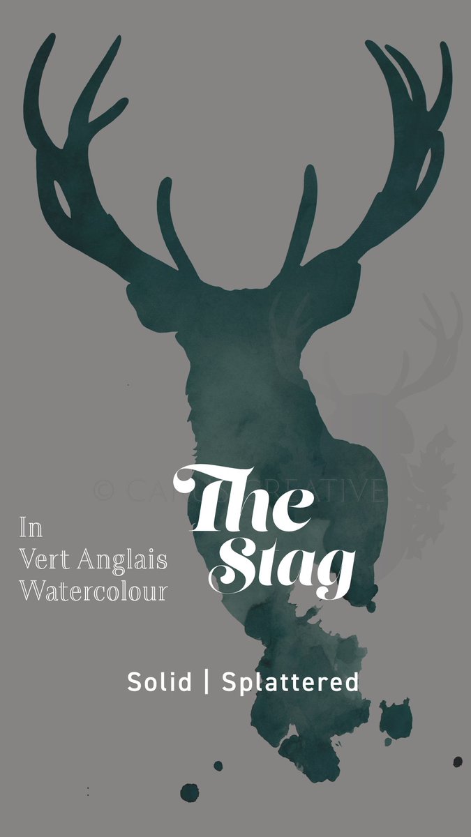 CarusCreative's tweet photo. The Stag.

Solid &amp; Splattered Watercolour in Vert Anglais.
.

Prints available at
https://t.co/Kc1XjedKVm

#print #designs #interiors #paintings #artwork #printmaking #illustraion #watercolour #studio https://t.co/25U8pYXJsA
