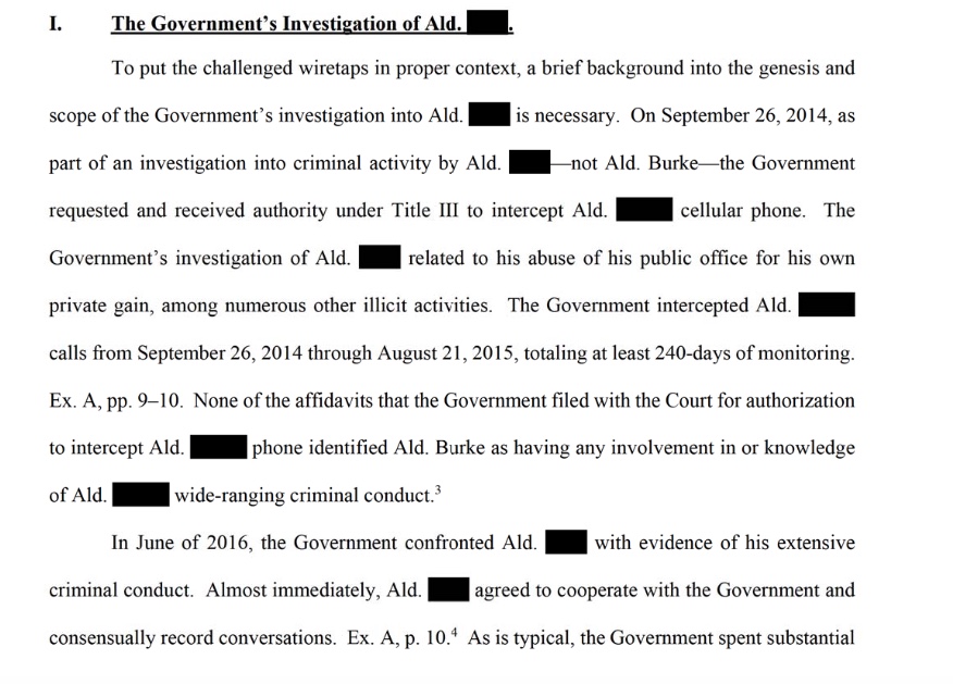 Some background into the investigation of a Chicago alderman, whose name is redacted here but has been revealed to be former Ald. Danny Solis.