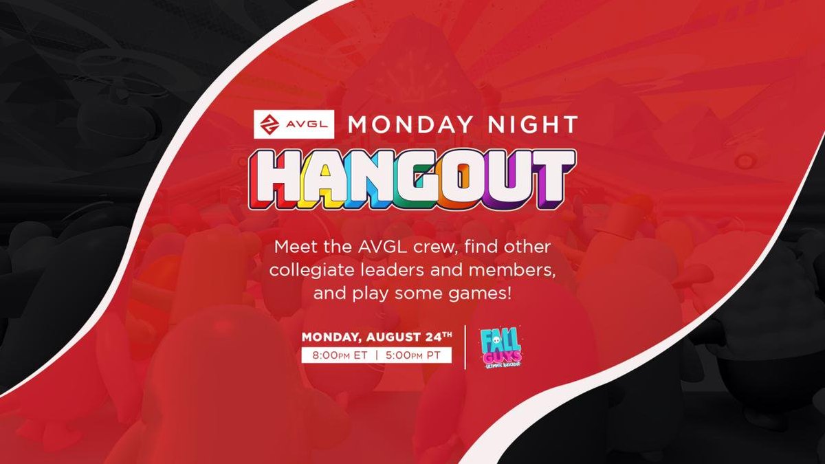 AVGLofficial's tweet photo. Announcing AVGL Monday Night Hangouts! Come chill in our Discord server and play some games with us 🙂 For our first hangout, we're playing some #FallGuys!

➡️ https://t.co/49ryxDw3it https://t.co/SUvtBBOZYy