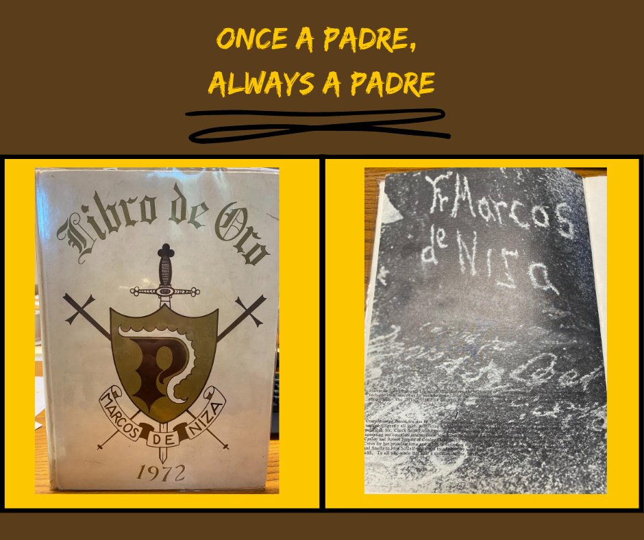 Marcos de Niza High School (@mdnpadres) on Twitter photo Today is our first #Flashback50Friday to commemorate being 50 years strong🎉💛 The two photos attached show the first MdN Libro de Oro and an inscription from school's first principal, Mr. Bill Cox, on the last page of the book! Email mdnanniversary@tempeunion.org to be featured! Today is our first #Flashback50Friday to commemorate being 50 years strong🎉💛 The two photos attached show the first MdN Libro de Oro and an inscription from school's first principal, Mr. Bill Cox, on the last page of the book! Email mdnanniversary@tempeunion.org to be featured!