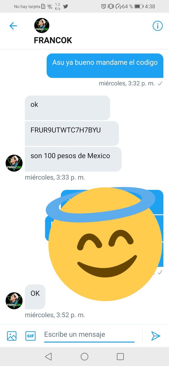 Gracias <a href="/francokCR/">FRANCOK</a> por cumplir sos grande wachon 😊