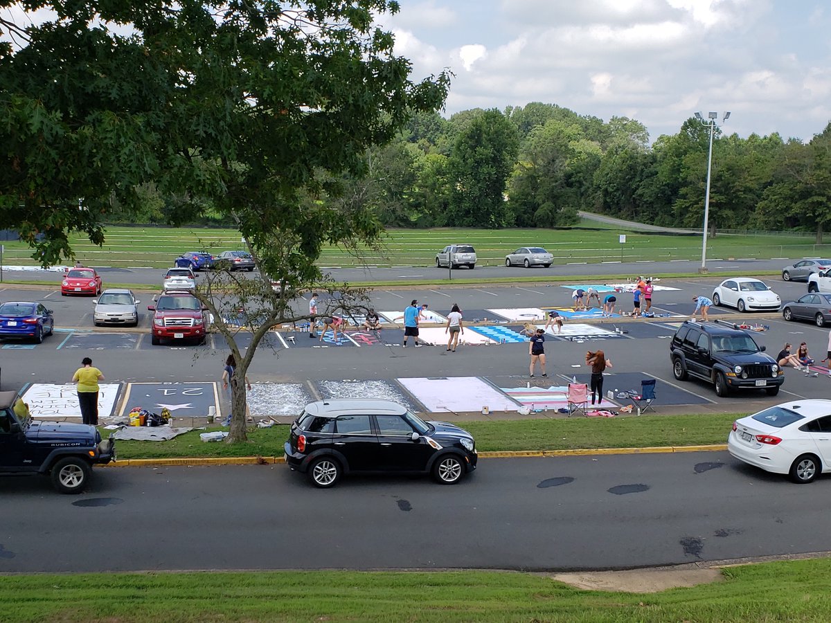 CchsPto's tweet photo. Senior Day = success! We had a great time seeing members of the Class of 2021 kick off the school year with a party. Seniors painted the senior rock, parking spots, and trash cans. The band performed too. All of this was done safely. #seniorleaders #BDP2… https://t.co/ujhfC5yiKZ