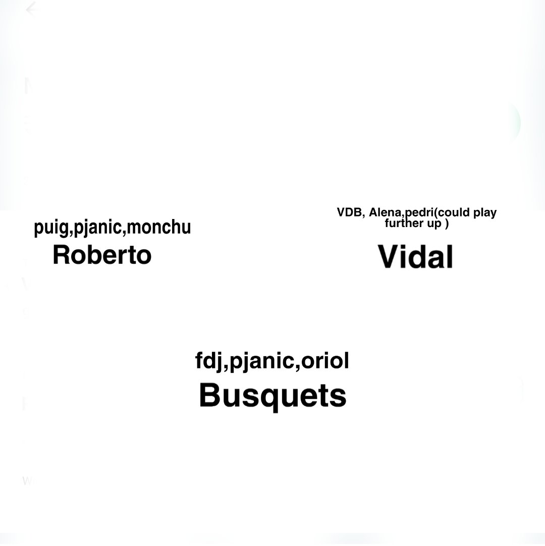 Now if you look at this team with Roberto Vidal and Busquets, it destroys the whole balance ..Not only will this hinder the development of out youth players but also take out a significant chunk of our wages