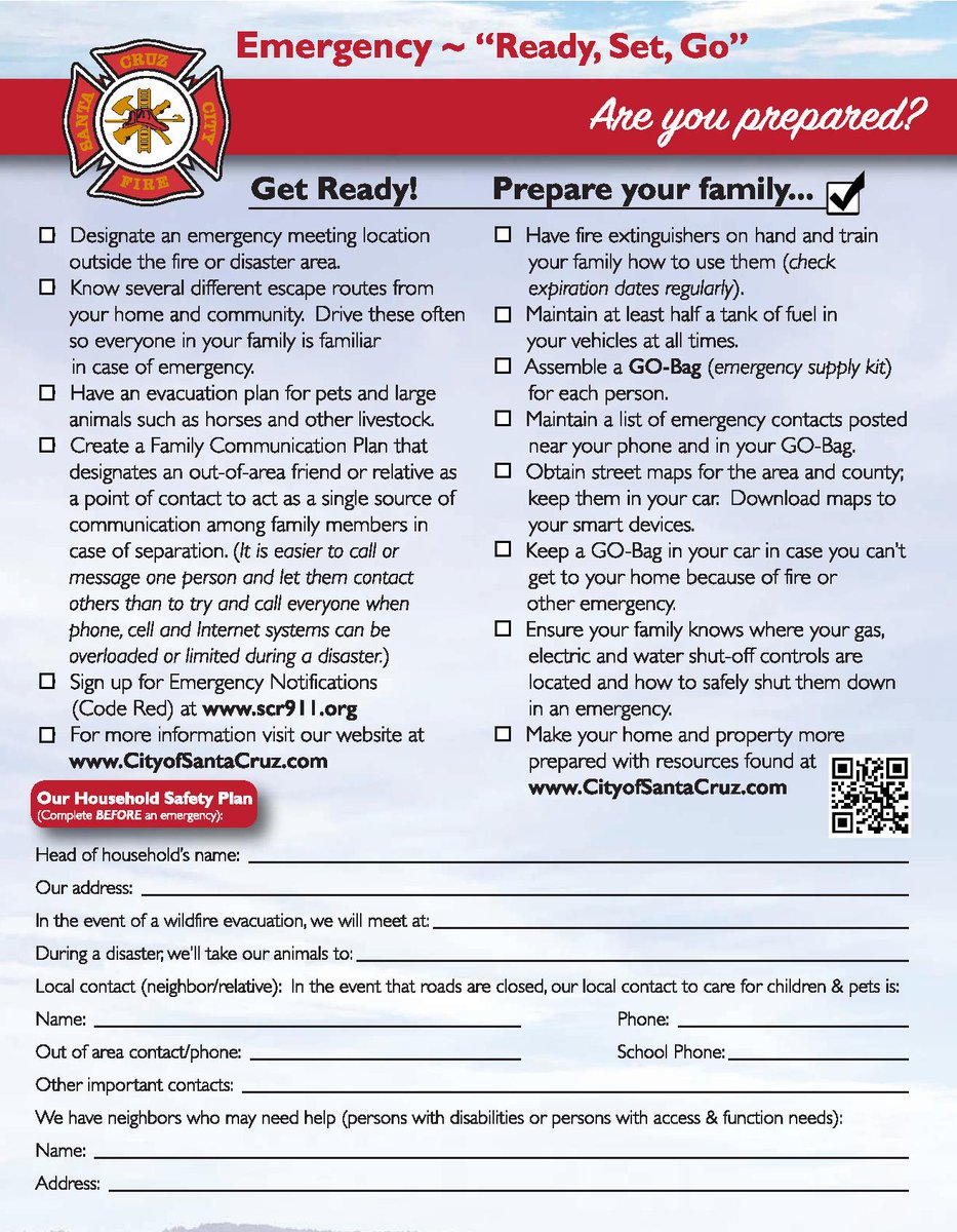 Santa Cruz city residents asked to prepare GO bags IN CASE of evacuation. No evacuation order for Santa Cruz city now. Checklists below. 
#CZULightningComplex 
#CZUAugustLightingComplex
#CZUAugustComplex
#CZUAugustLightning
#CZUfire
