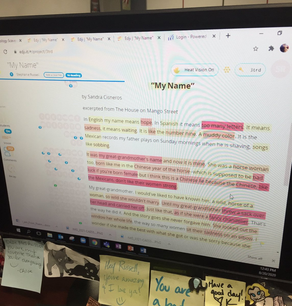 Beyond proud of our English II team and students today! We took a leap of faith and used <a href="/EdjiNotes/">Edji.it🔥</a> for the first time to annotate a short passage. The kids went crazy! They loved it! This was all done in 7 mins with 213 annotations later... #THSWrites