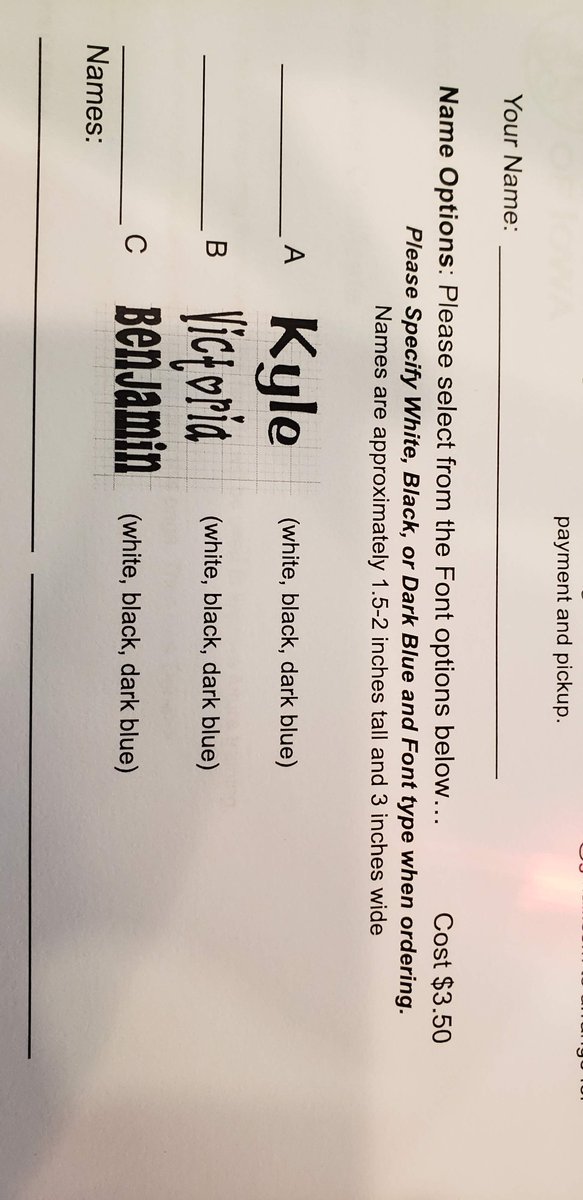 I am offering vinyl names and Vinyl Westwood Fall Sports images for sell. Both types are suitable for water bottles, school supplies, sporting equipment, and vehicles. Please  send email to scoutermom269@gmail.com to order. Cost is $3.50 for names and $5 for sports images.