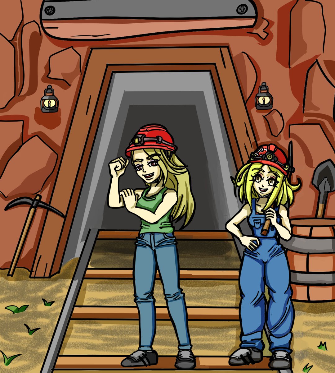 土壇場 林太郎 鉱山にて今日もお仕事 イラスト好きさんと繋がりたい 絵描きさんと繋がりたい 創作イラスト