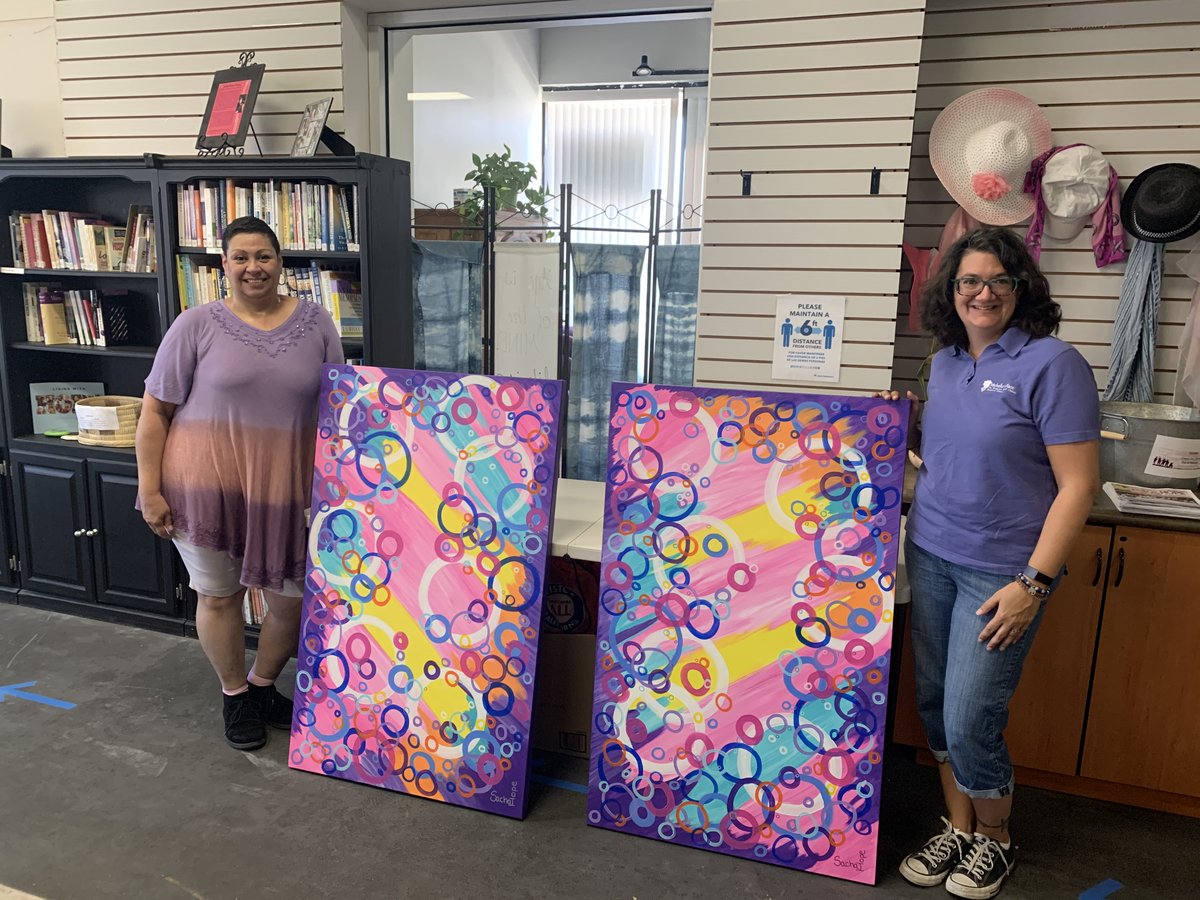 Check out these beauties 😍
__
Original artwork by one our clients, Sascha Hope. Sascha participates in our Expressive Arts Class and was inspired to create these fun + colorful pieces to hang in our new center. We cannot wait to see them up!