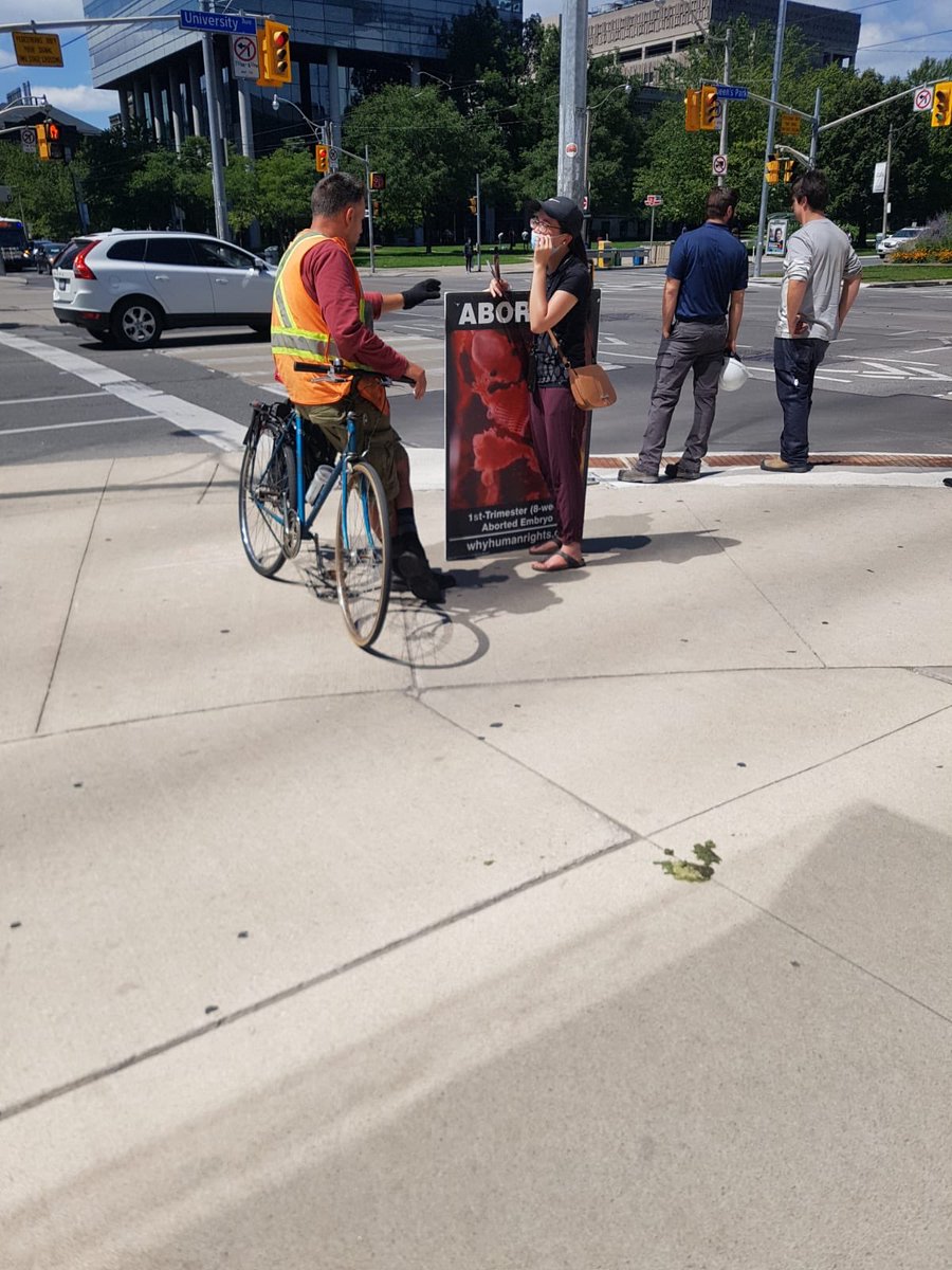 endthekillingTO's tweet photo. Hearts and minds changed today at #QueensPark in #Toronto. One woman believed abortion was a woman’s right. She looked at the image of an abortion victim &amp; after a short conversation, agreed that #HumanRights are more important. https://t.co/dGYQmQ2kiy