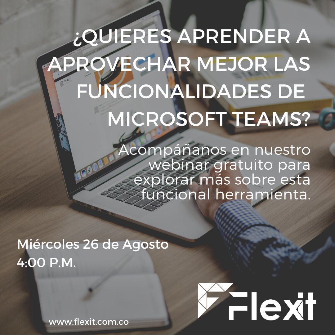 FLEXITsas's tweet image. Participa en nuestro primer webinar de herramientas de Microsoft.

Inscríbete gratis aquí: ow.ly/vkAG50B310L

#Sharepoint #Microsoft #Teams #MicrosoftTeams #Flexit #webinargratuito #Webinar