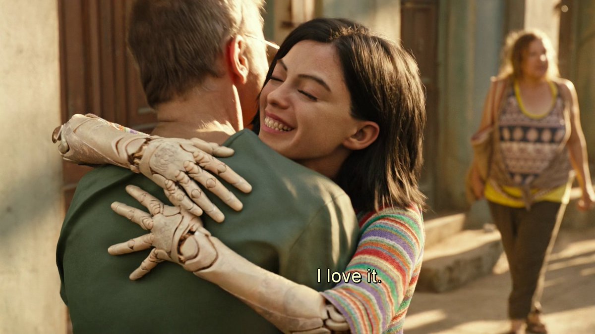 when Ido gives her the name Alita, it's a sweet moment, but it's also immediately conditional: she accepts only temporarily, until she figures out her true self. (spoiler: her true self is not a memory to be unlocked but a determined, purposeful amalgamation of influences!!!)