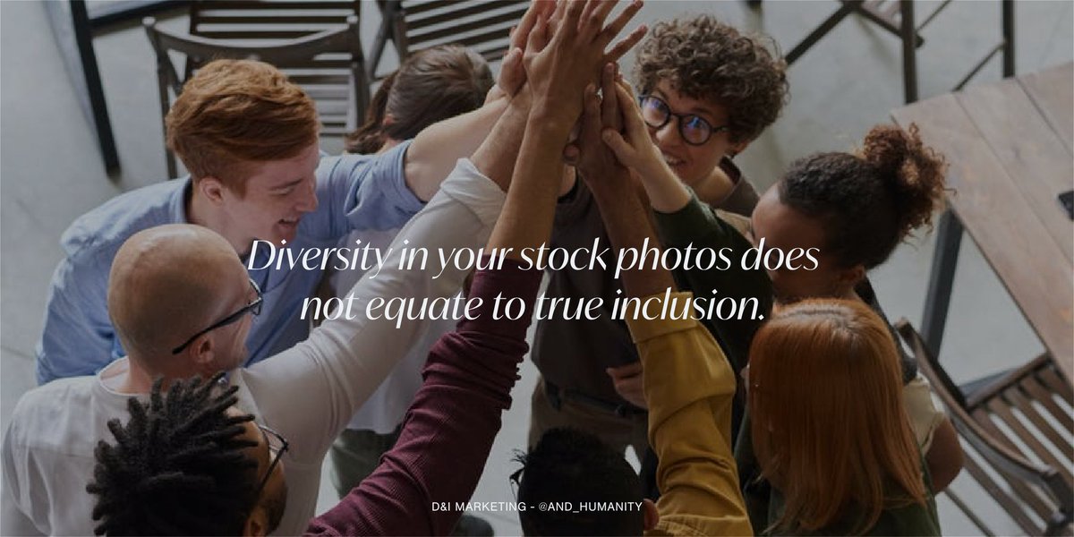 andhumanityca's tweet photo. If your only way of being inclusive in your communications is using diverse stock photos, you're doing it wrong.

Diverse Stock Photos ≠ Inclusion

#inclusivemarketing #inclusionmatters #andhumanity #inclusionanddiversity https://t.co/bj0ZaBvpwK