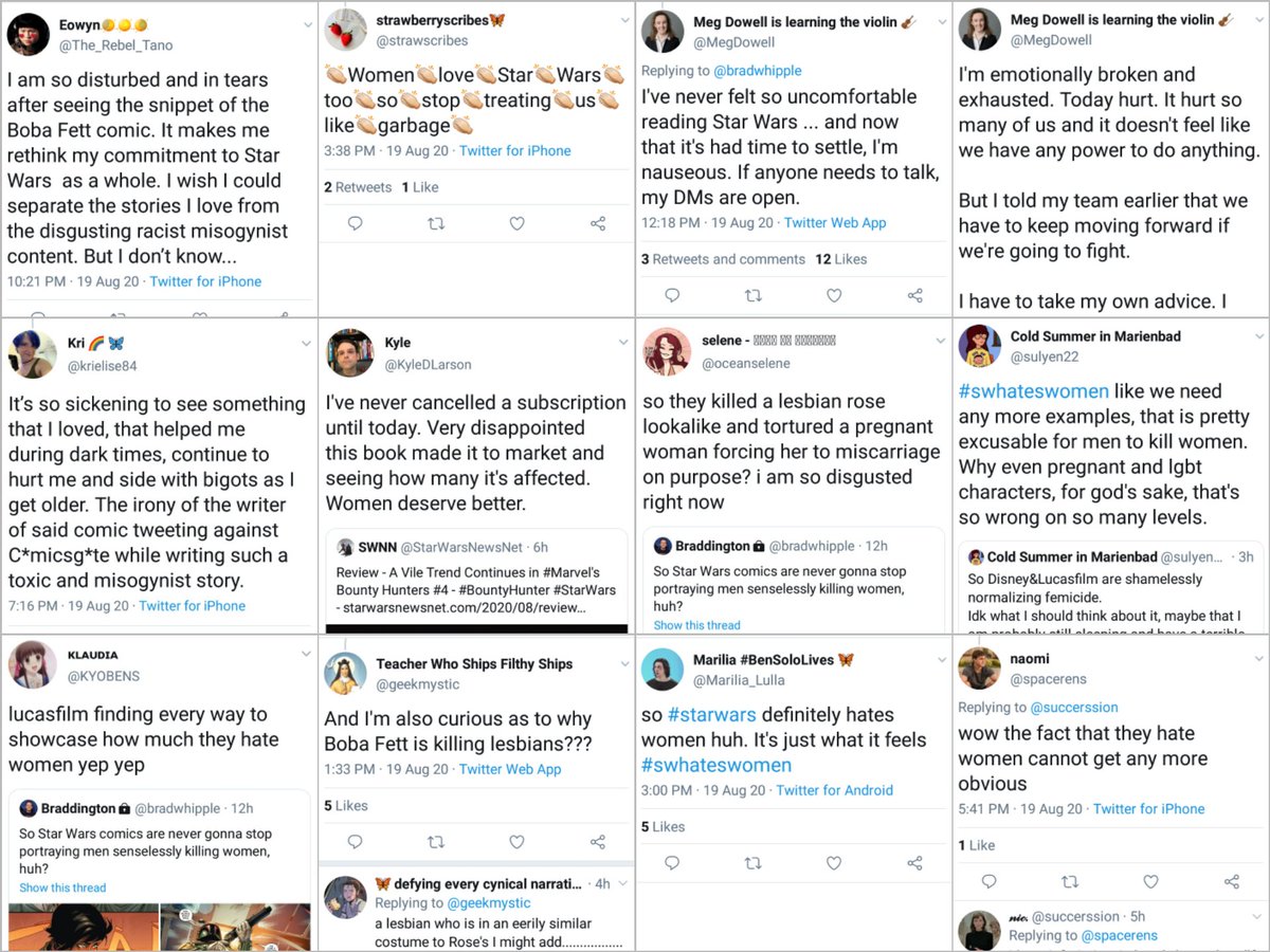 Dataracer117's tweet image. SJW's are freaking out over Marvel's Bounty Hunters #4 because Boba Fett killed a woman.

They're now traumatized saying Star Wars "hates women."