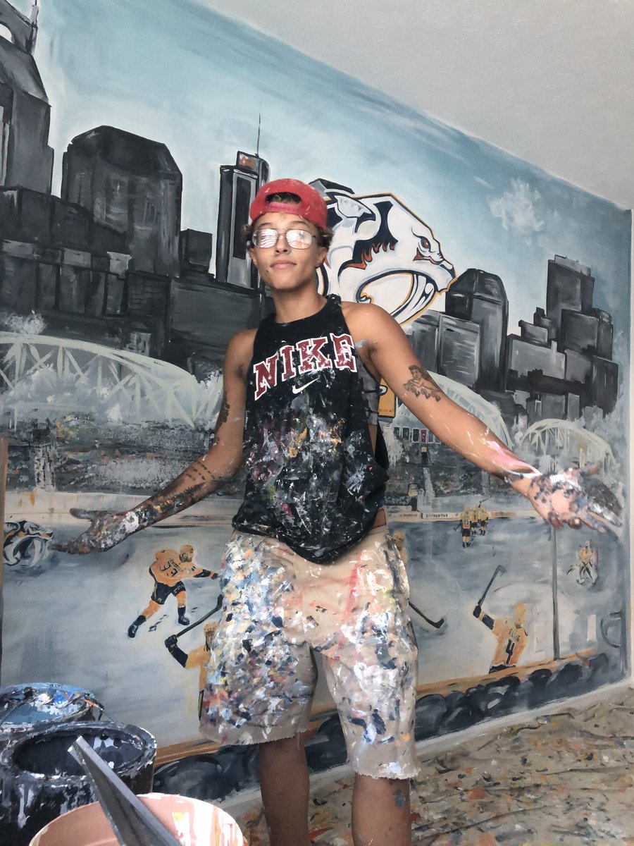 _joslynbrinkley's tweet photo. Guess who finished the MURAL!!!! @PredsNHL what y’all think??? https://t.co/yUiyavWmlD