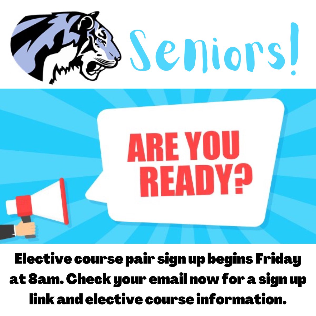 USD265_EHS's tweet photo. Seniors! Check your email for important elective course sign up information! #spreadtheword https://t.co/v9RGhwWLHD
