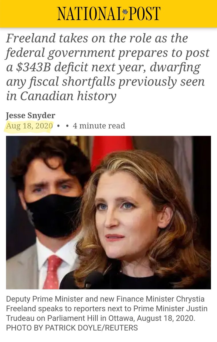WHAT'S TRUDEAU UP TO NOW?1) The government is shut down amid ongoing scandals, the Deputy Prime Minister is now also the Finance Minister, and they're using the shut down and the fake pandemic to force through more new changes. Read this thread carefully.