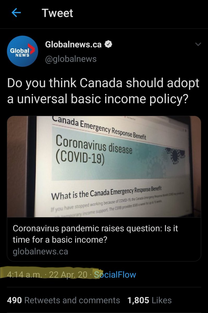 2) We've heard a lot of talk about a Universal Basic Income from the Canadian media and political figures in recent months. Here are some examples going back to April, right around the time CERB was being rolled out.