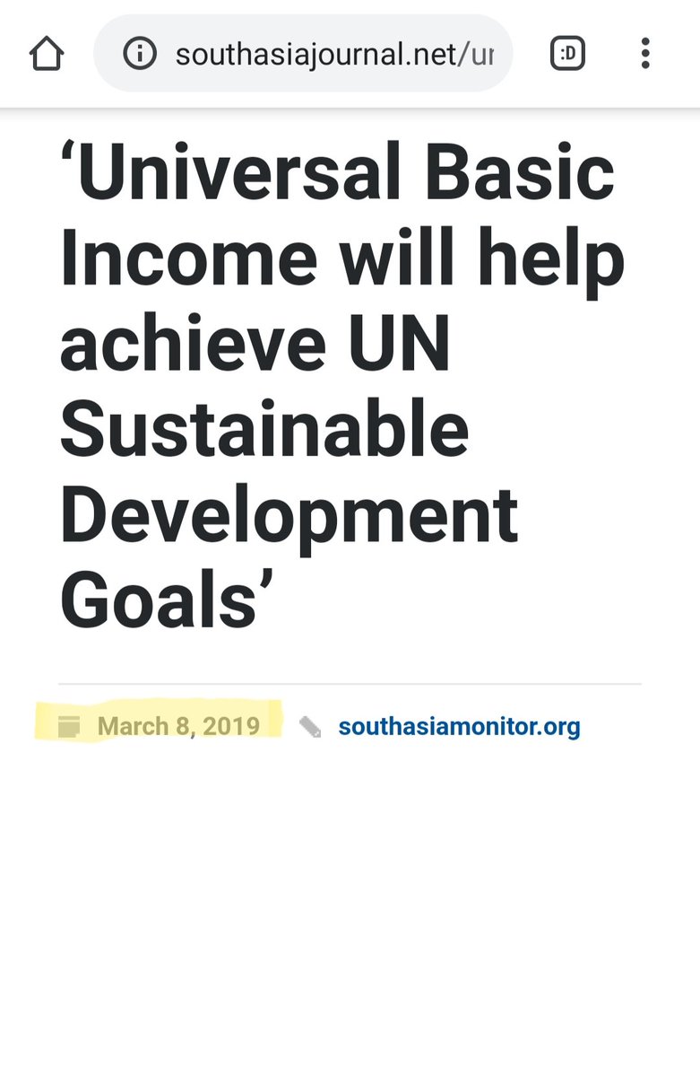 3) A Universal Basic Income is not a new thing, nor is it a Canadian thing. It's a very large part of the UN's Sustainable Development Agenda being that's being implemented around the world.