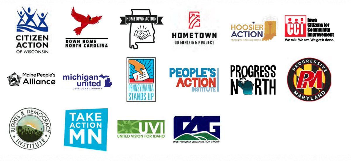 First of all, who's we? To start, the members of  @PplsAction's rural cohort who are the largest community organizing groups, particularly in swing states, who are doing the work to run massive political programs to reach out conflicted voters. They're doing the work to  #WinRural.