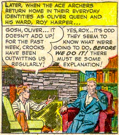 Every so often a character in a Silver Age comic has believable body language and it's always kind of startling. Anyway I'm in love with how Roy's sitting in that chair.