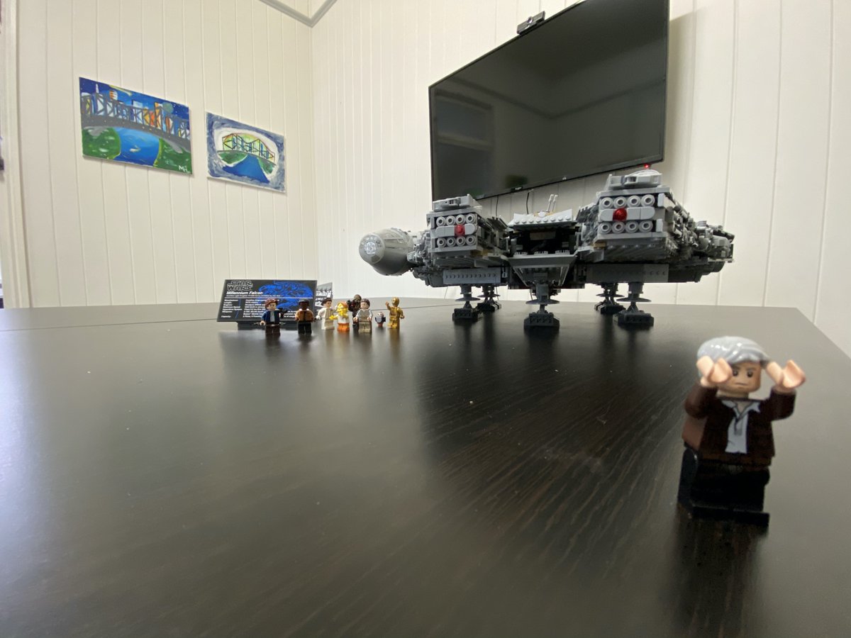 TwoRedKites's tweet photo. After many months of careful brick placement & #geeky grins, the famous #2RK #Lego #MillenniumFalcon is done! Thanks to all past & present #team members & friends for helping us get this galactic giant back into the skies. What will we do with our "free time" now? 🤓 #StarWars https://t.co/mjxcppmG1J