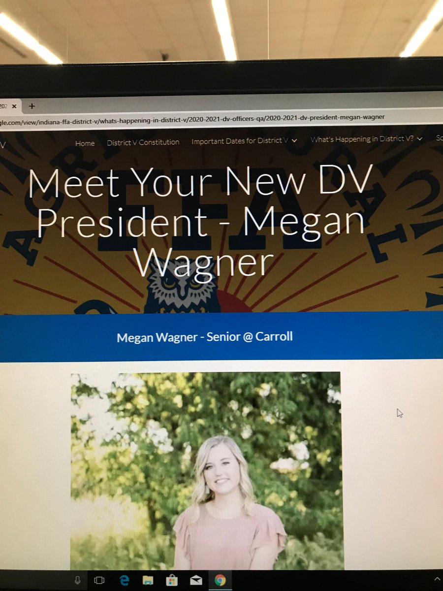 The first 2020-2021 District V Officer Q&amp;A is posted on our website! Get to know Megan, your new DV President, by checking out the new post!

Link: sites.google.com/view/indiana-f…
