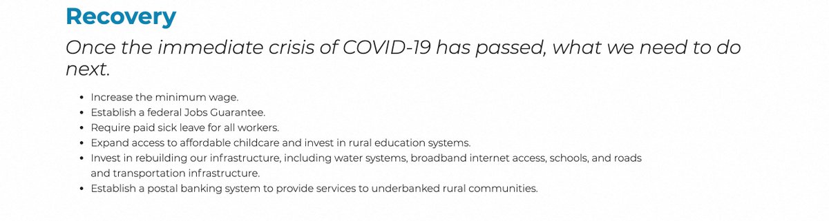We're the people living in rural communities and we know what we need: Relief: direct aid to survive  #COVID19Recovery: a massive federal jobs program to get out of the economic crisisReimagination: Break up corporate ag and supply management http://Peoplesaction.org/ruralagenda&nbsp;