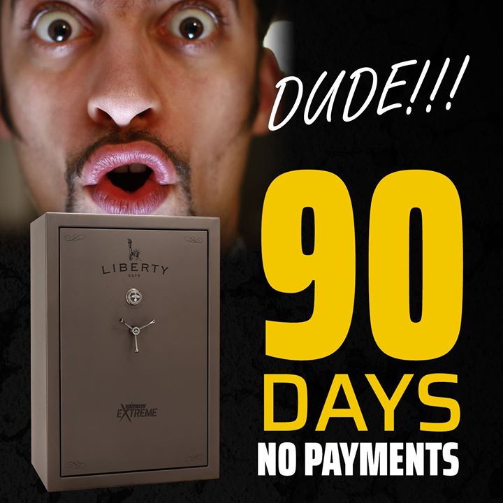 libertysafeinc's tweet photo. #TakeALoadOff without a downpayment AND 90 days of deferred payments 😌 All safes qualify! 🔒 #StockUpToday at https://t.co/2Y2kI1Tng4 https://t.co/X8cINBTzob