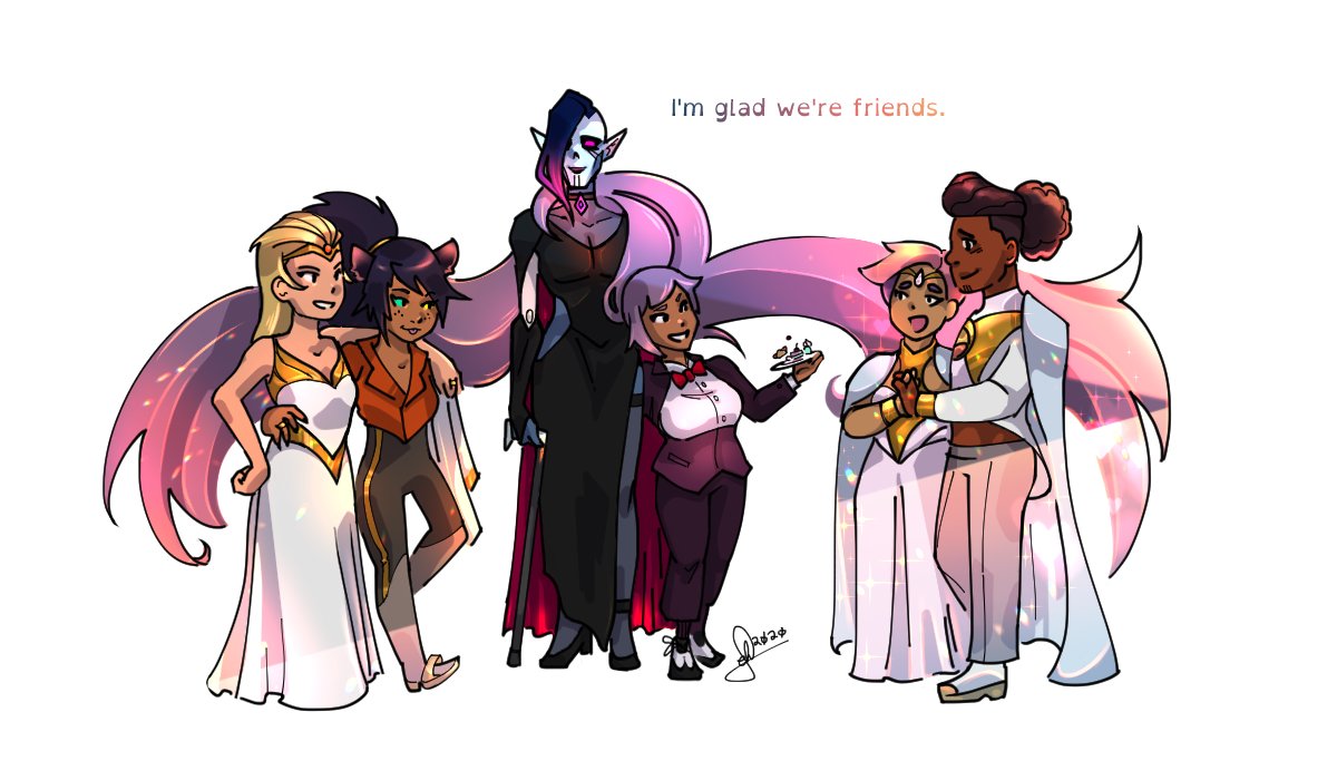 Catra and Adora with Bow and Glimmer as they appear in Adora's future ...