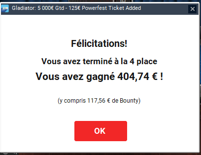 Super semaine avant la dernière ligne droite la semaine prochaine :
- 68MTT
- 22% ITM
- +3750e 

Ça me replace sur mes side bets, les objectifs élevés du début de challenge vont être durs à atteindre mais on ne sait jamais 🙃.
Reprise Lundi soir 😘