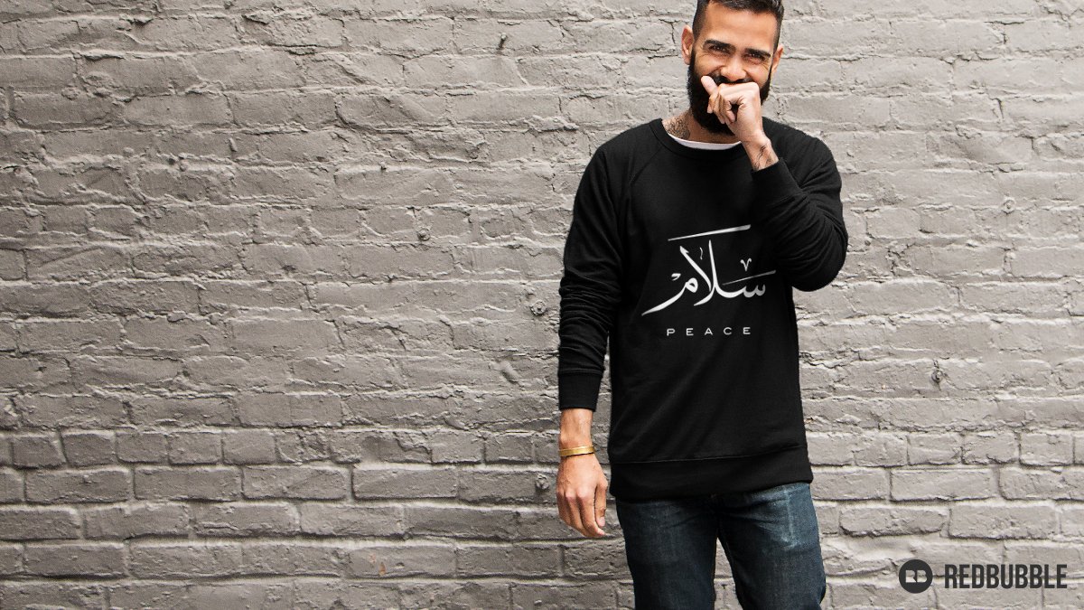 StudioTanef's tweet photo. PEACE In Arabic Calligraphy By @StudioTanef

Sweatshirt (Lightweight, Pullover &amp; Zipped) for men/women available in 5 colors and different sizes, enjoyed your unique choice
Check it out here https://t.co/S8Ibb2OKHK
#redbubble #RBandME: #findyourthing #arabicGifts #Arabic #Peace https://t.co/SbUTvkB1xG
