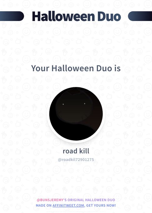 #Affinitweet Halloween Duo
I don't even have to dress up this year to be scary, I'm with roadkil72901275