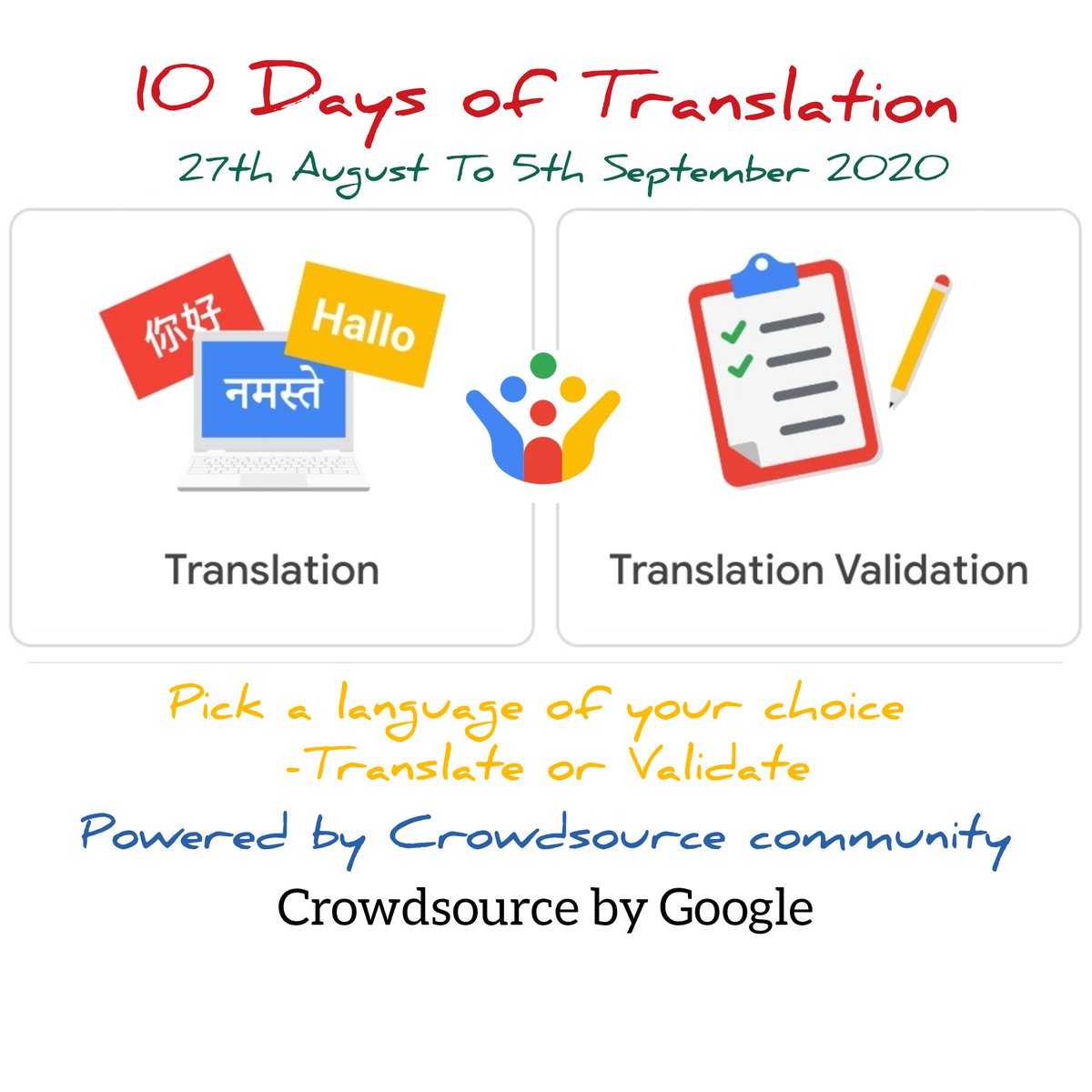 Sagiru_ss's tweet image. 10 Days of Translation and Validation 
Let&apos;s have another round of fun while helping millions on #crowdsourcebyGoogle 

You can take part by filling this form
forms.gle/9G75zVqXNdAuWJ…

#10DaysofTranslation #10DaysofCrowdsource
