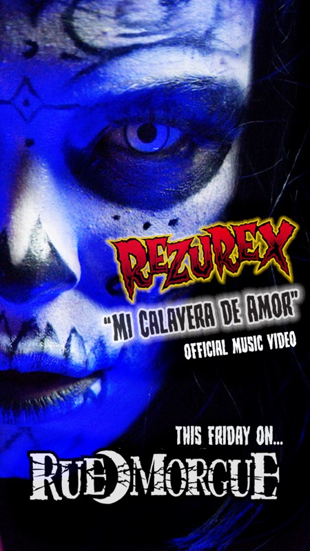 Music video premiere brought to you by @RueMorgue magazine. Tomorrow!! #rezurex #ruemorguemagazine #psychobilly #horrorpunk #diadelosmuertos