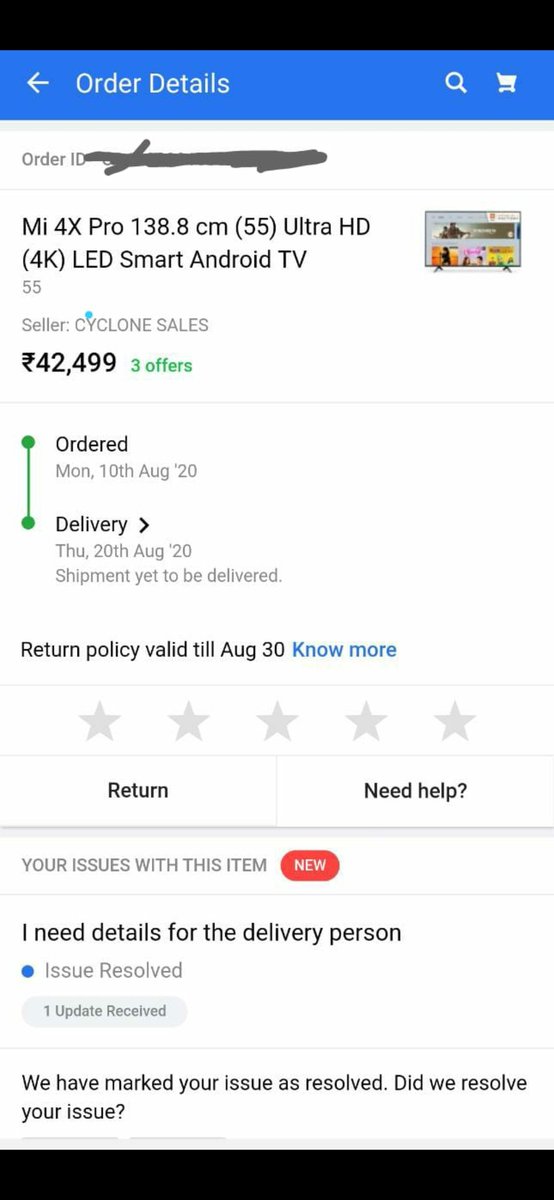 . @flipkartsupport  @Flipkart  @manukumarjain  @_Kalyan_K please explain why I I received Mi TV 4x when I ordered Mi TV 4x pro. I haven't opened the package yet. Should I wait until the Installation Engineer come and open and check what's in there or issue a return now itself?