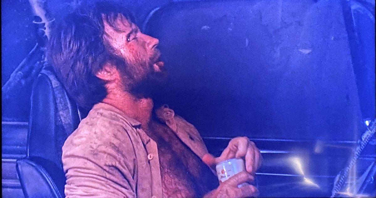 Cut to my favorite scene: McQuade has been buried alive in his trusty Dodge Ram. But he uses the power of Pearl beer to fuel a symbiotic union with his Dodge. He kicks on Chekhov's supercharger, stomps on the gas and bursts out of the sand like a modern-day Lazarus. /14/