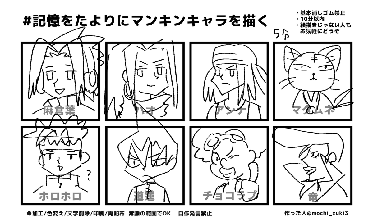 #記憶をたよりにマンキンキャラを描く 最速タイムを狙いました 