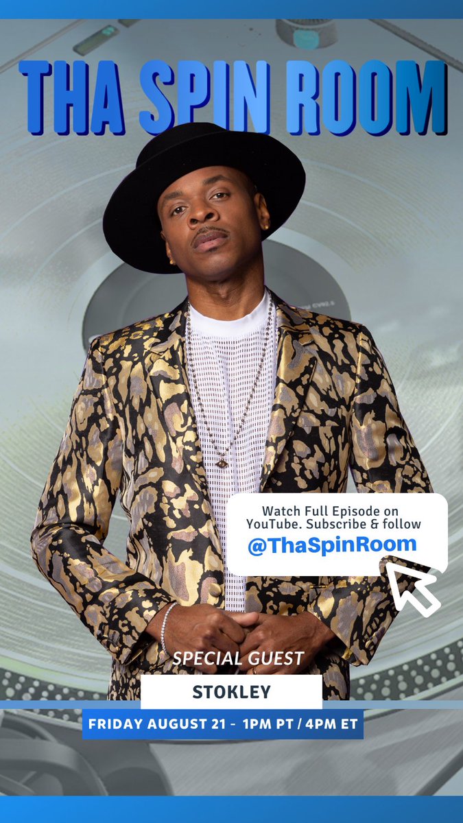 thaspinroom's tweet photo. We are super excited to sit down w/ @StokleyOfficial We discuss the new album #Sankofa ‼Hear how the hit song #She came about plus the smash hit #Vibrant f. @snoopdogg ‼ Listen live on all Podcast platforms &amp; Watch Live on #YOUTUBE (https://t.co/57Z1ychaoT) 💥 #LINKINBIO https://t.co/KeTMRqdo9z