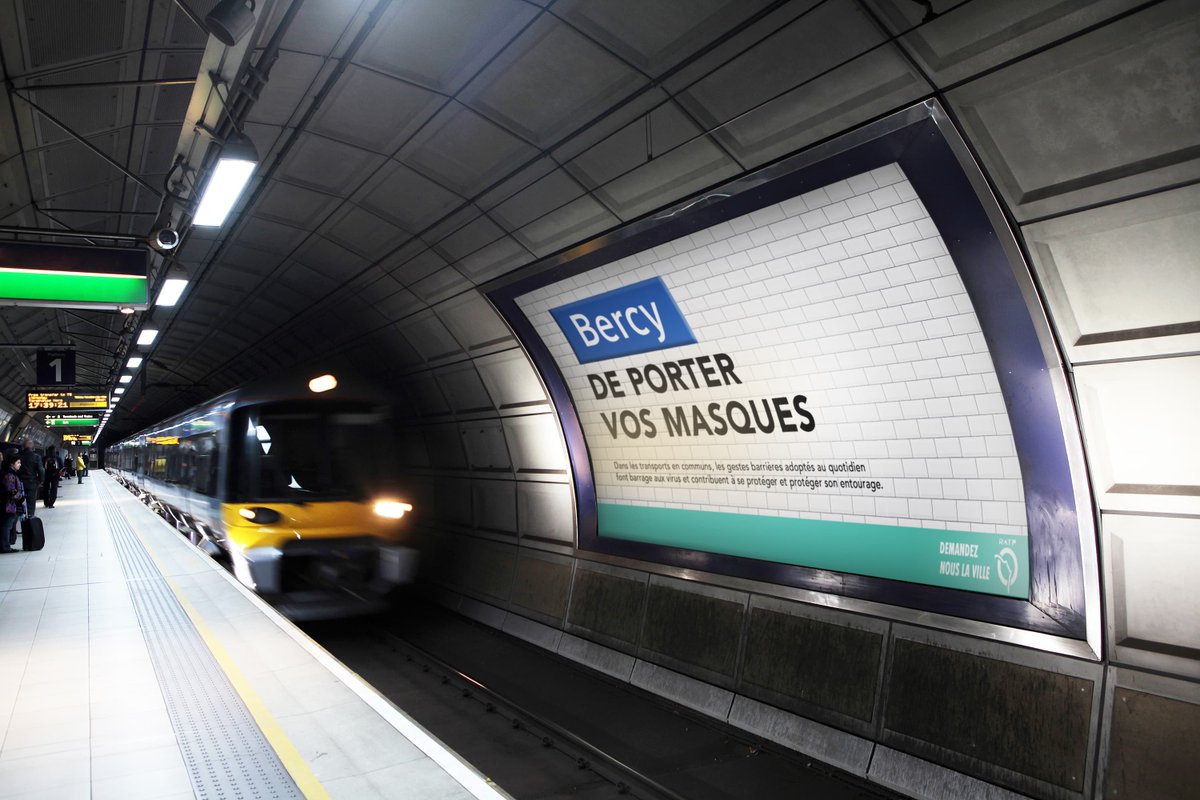 JouneydSidi's tweet photo. J’ai imaginé une campagne pour la @RATPgroup afin de sensibiliser les franciliens qui utilisent les transports en communs, à respecter les gestes barrières. @anaislancon @Anne_Hidalgo @iledefrance 
#ratp #paris #creation #print #campagne #drole https://t.co/SrwNX0R5Rh