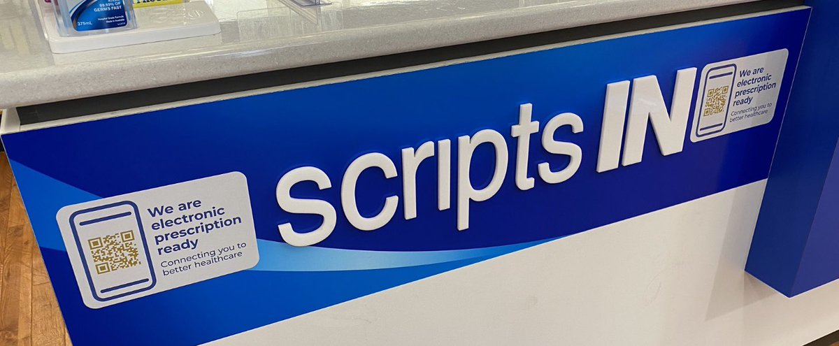 APharm68's tweet photo. Went to my GP today; medicine prescribed via #eScript; and easy dispense at #eScript ready #pharmacy. Great to personally use this new technology that so many of us have contributed to development! Also good to see @AuDigitalHealth resources on display at the pharmacy! https://t.co/cGJZiseI47