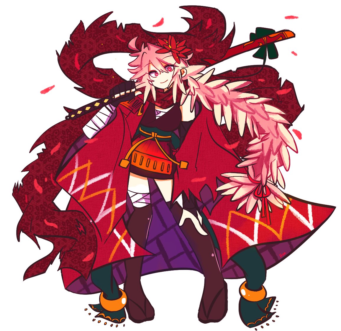 Homriette's tweet photo. [oc] Flower Samurai , Guren 🌸💮 https://t.co/u8y4kQk9QD