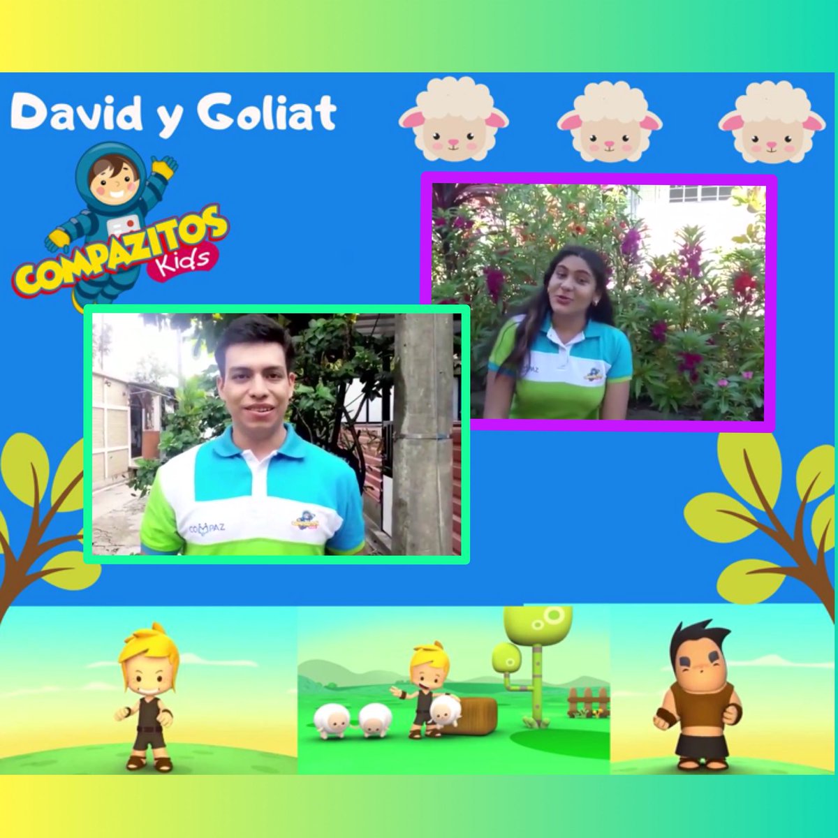 COMPAZITOSkids's tweet photo. Hoy aprendimos de un niño muy valiente que con solo una honda y unas piedras venció a un gigante ¿sabes quienes son? Si! David y Goliat 👦🏻🧑🏻💪🏻📖❤️
• 1 Samuel 17:50 📖
#DavidFueValiente
#CompazitosKids
#JuevesMiDomingoEntreSemana
@pastorvladimir.sv
@pastoracompaz https://t.co/B1CT1dUnrV
