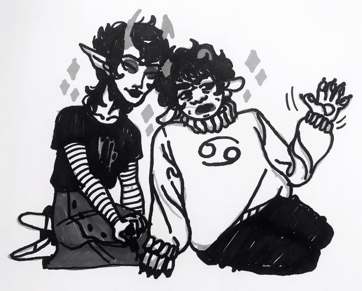 color turned out bad so here's a grayscale of one of the requests for karkat<>kanaya can u tell i said no to hand reference 
