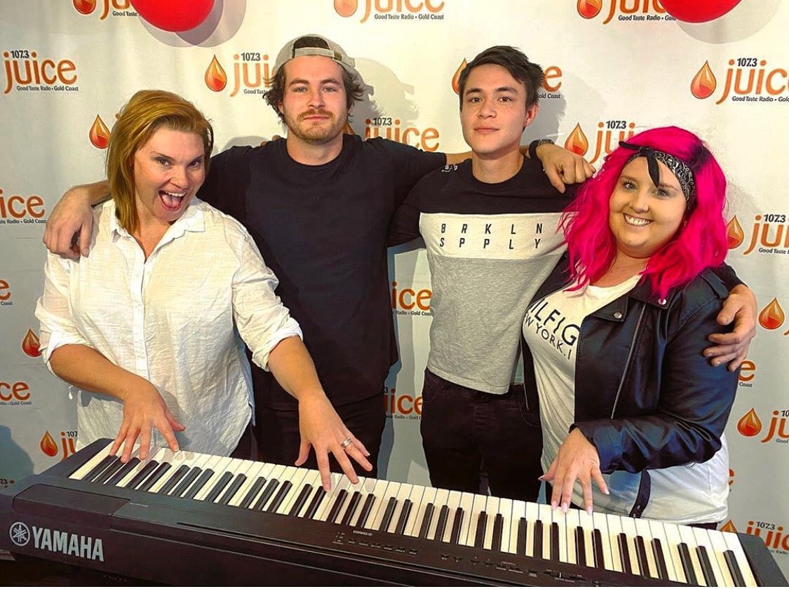 Thanks to <a href="/juice1073/">Juice1073</a> for having us in this morning to sing ‘Stuck on you’ live for the first time on radio! Beautiful group of people you are.. til next time x