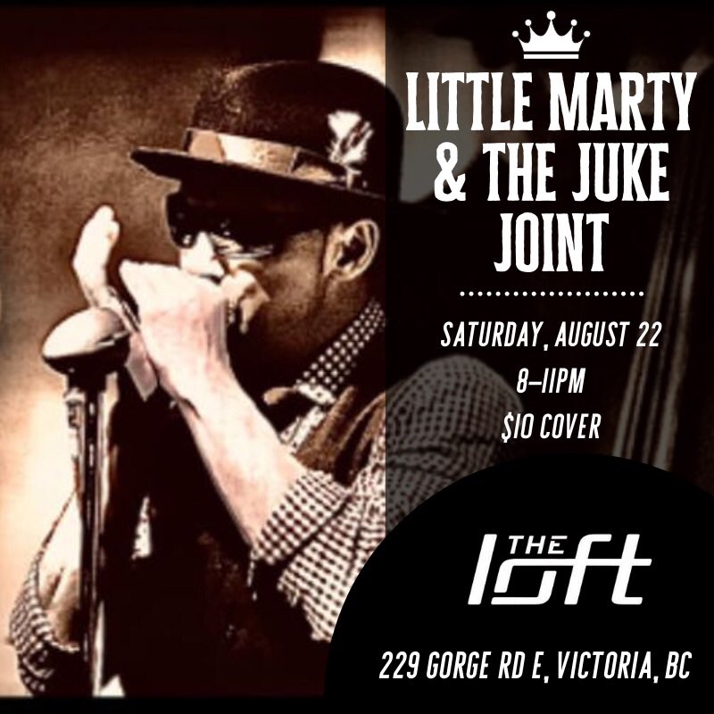 Are you a fan of Blues music? Well then reserve your tickets for Little Marty &amp; the Juke Joint who are playing at the Loft Pub this Saturday! He plays a variety of blues including 50’s Chicago and west coast jump blues with aplomb flair.
