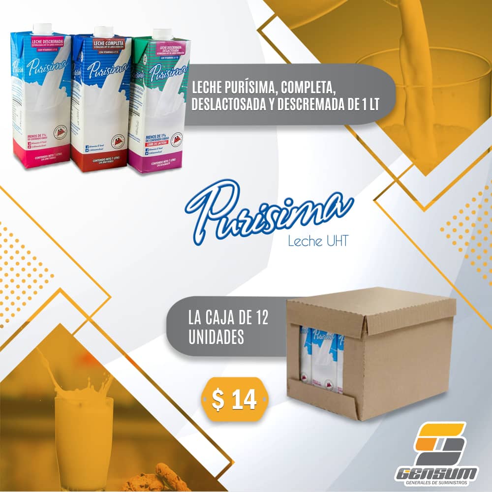 construdeco__'s tweet photo. LECHE PURÍSIMA, ✔️COMPLETA,
✔️DESLACTOSADA Y
✔️DESCREMADA DE 1 LITRO
CAJA DE 12 UNID.
Don Julio Centeno de Valencia, frente a Oro Cauchos Láser, cerca del caucho de Brigestone
0412-9678282
#leche #purisima #completa #deslactosada #descremada #caja #economico #valencia #venezuela https://t.co/NAmiZt4mOf