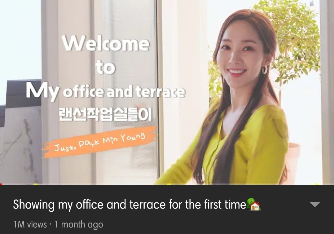PMYBrasil's tweet photo. [#INFO] 15.08.20 | O vlog onde a MinYoung mostra seu escritório alcançou 1 milhão de views

Cr: pmyphilippines

#ParkMinYoung #朴敏英 #박민영 https://t.co/zZcIN9P5tM