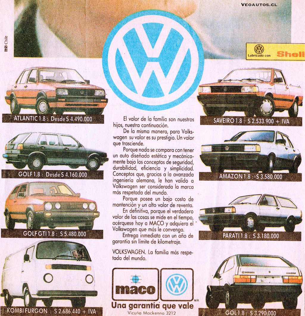 VeoAutos's tweet photo. Volkswagen Línea de productos Chile Mayo 1991
+ Info
https://t.co/cE3OzXtuxm
#VWChile #VolkswagenChile #Volkswagen #Atlantic #Saveiro #VWGolf #VWAmazon #GolfGTi #VWParati #VWKombi #VWGol @VWChile @addict_car @publichilensis @RiveraNotario https://t.co/Z9Q1Czgj1e